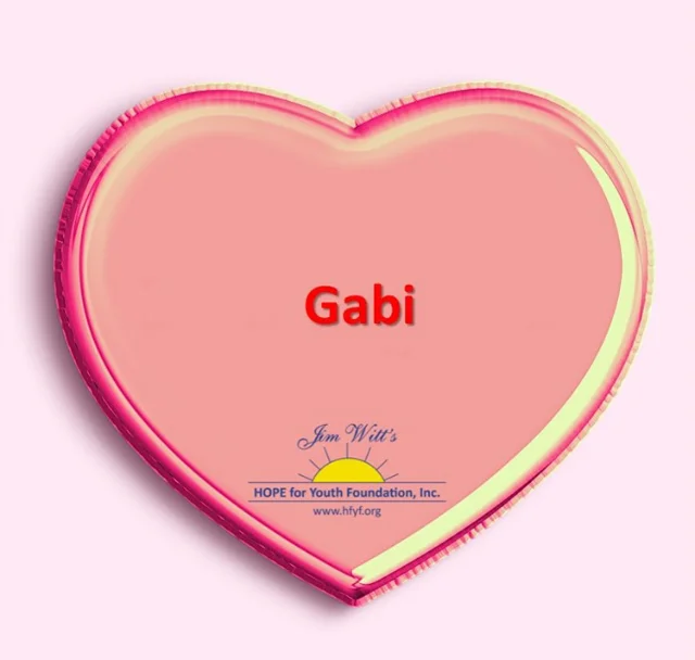 Heart with Gabi written on it.