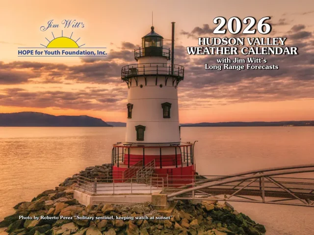 HOPE for Youth 2026 Calendar Cover | a lighthouse on the Hudson River.