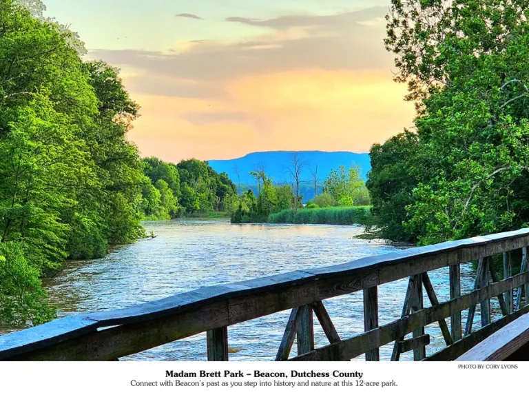 June 2026 calendar picture | river scene from a walking bridge.